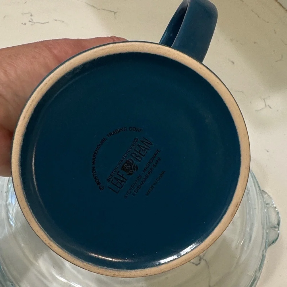 Coffee is My Therapy Navy Blue Coffee Mug with Gold Text